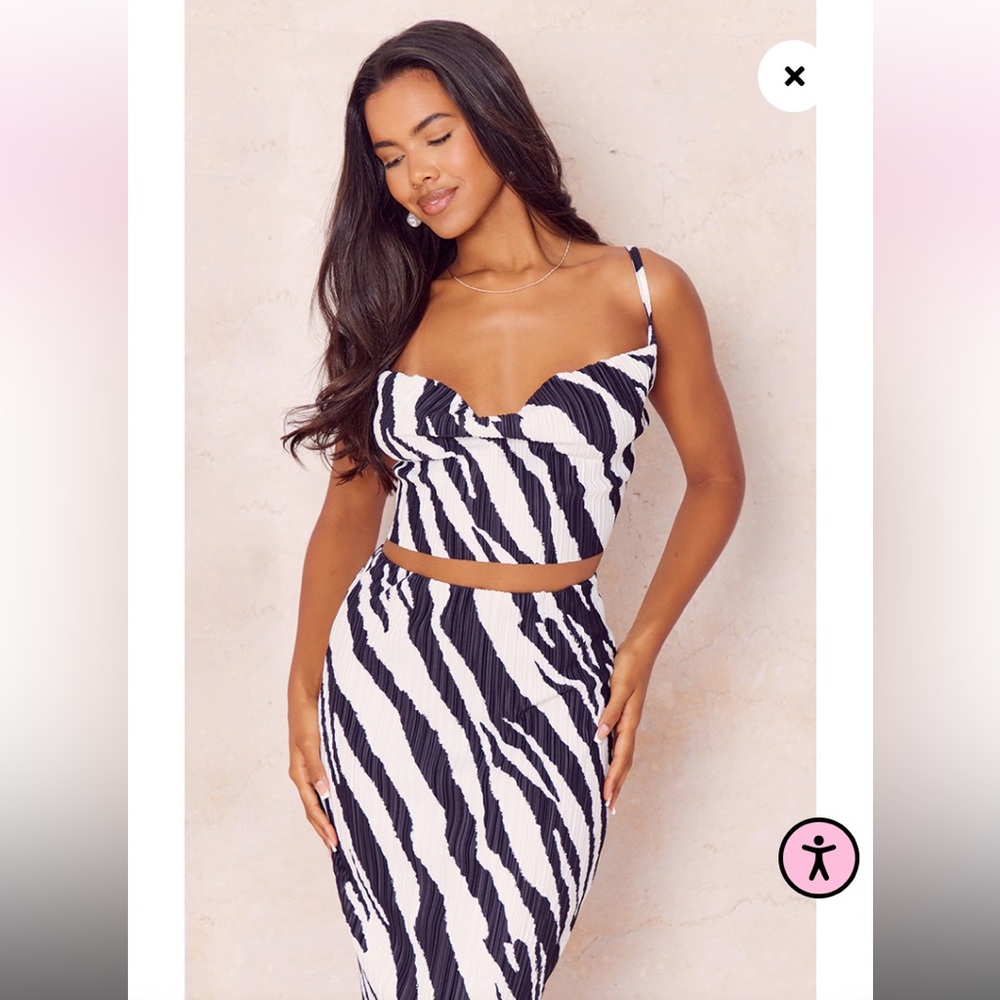 Zebra print cowl neck top & Zebra print maxi skirt